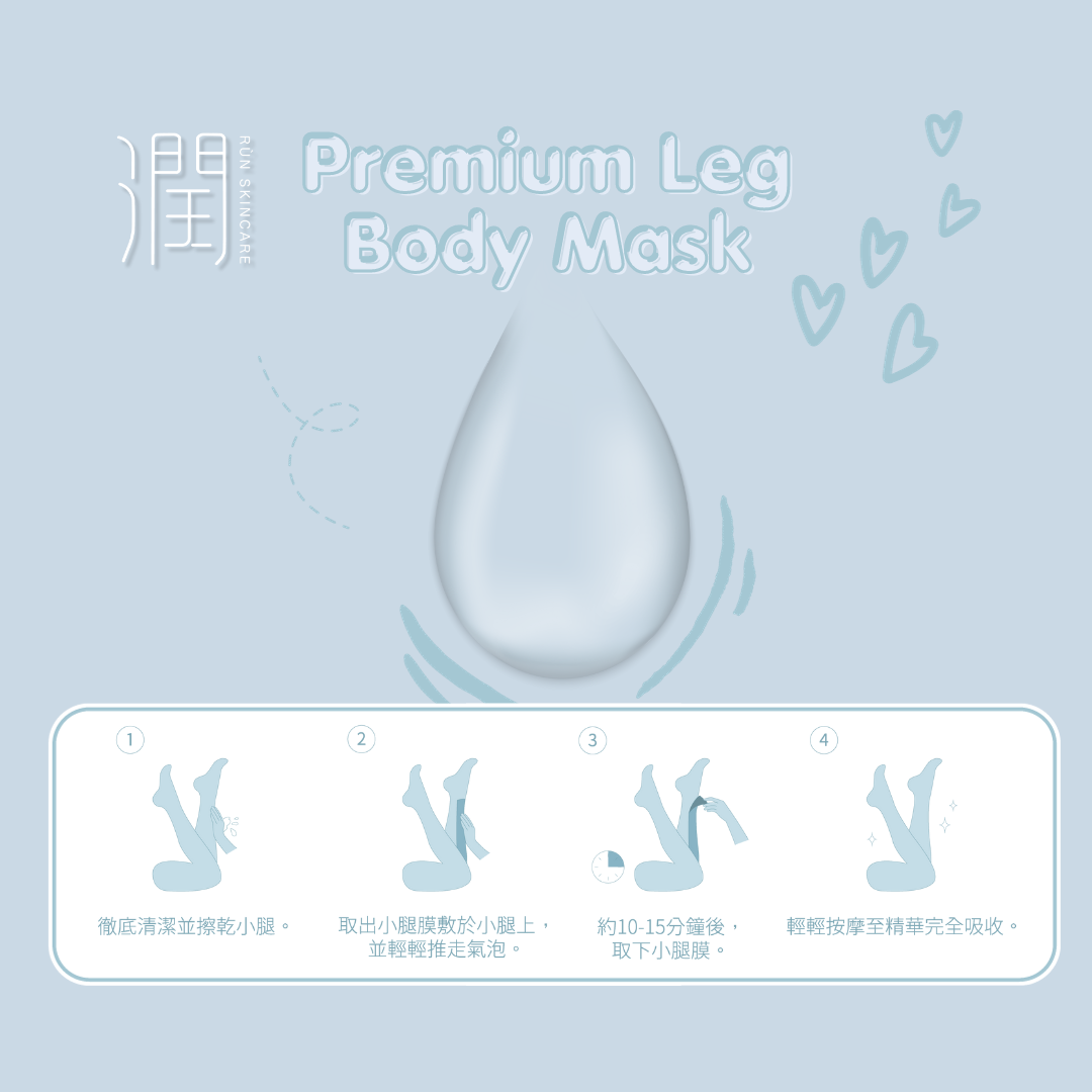 【$9.9福袋】潤 RÙN - 小腿膜 LEG MASK（保濕｜滋潤｜極速補水｜迅速改善龜裂紋）【1盒 x 10片】